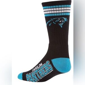NFL Carolina Panthers Four Stripe Deuce Performance Crew Socks-BRAND NEW